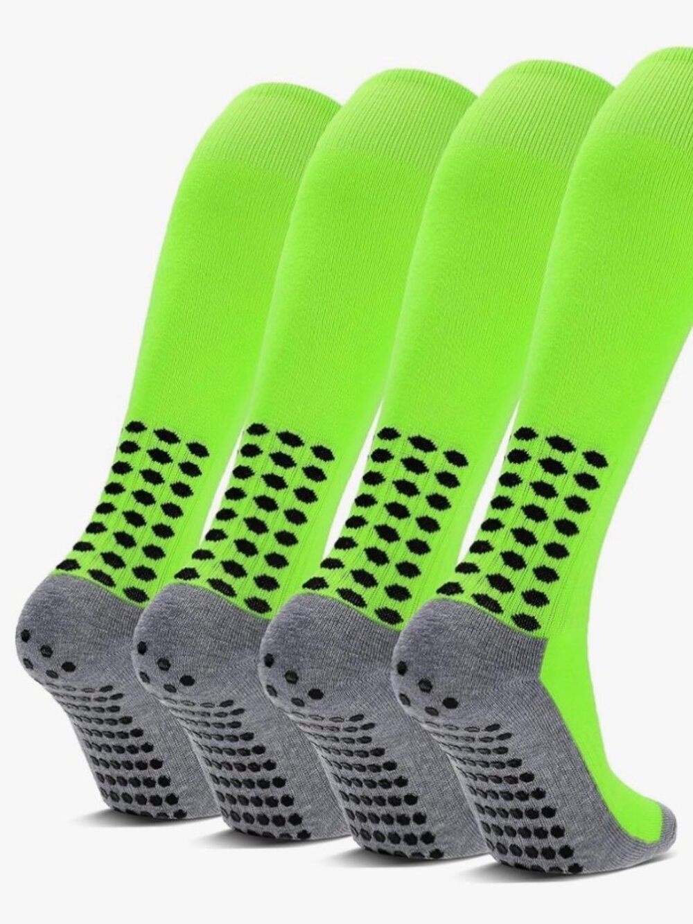 4 Pair NON SLIP KNEE HIGH SOCKS Soccer Football Sports NEW